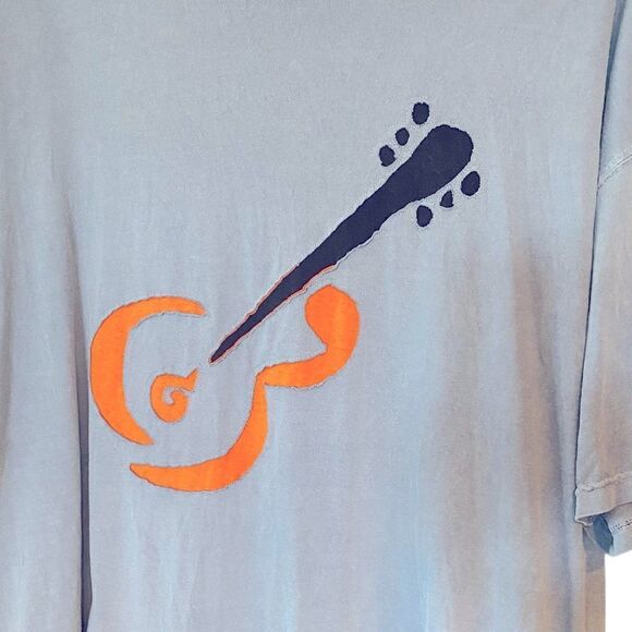 Comfort Colors Sz XL Blue Washed Cotton Large Guitar Band Music Design T-Shirt - Picture 4 of 6